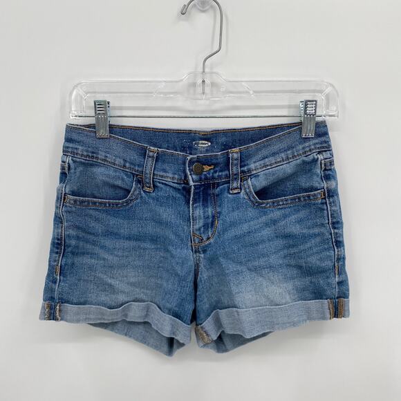 Old Navy Medium Wash Mid Rise Cuffed Denim Jeans Size 0 - Picture 1 of 7